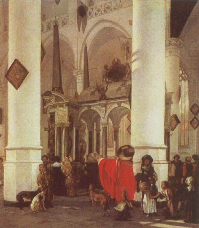 Interior of the Nieuwe Kerk,Delft with the Tomb of WIlliam i of Orange, Emmanuel de Witte